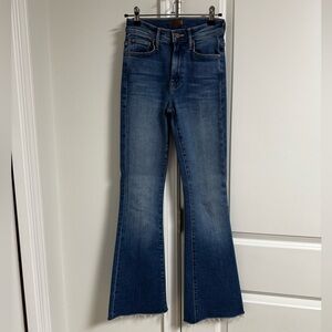MOTHER Frayed High Waist Flared Jean
